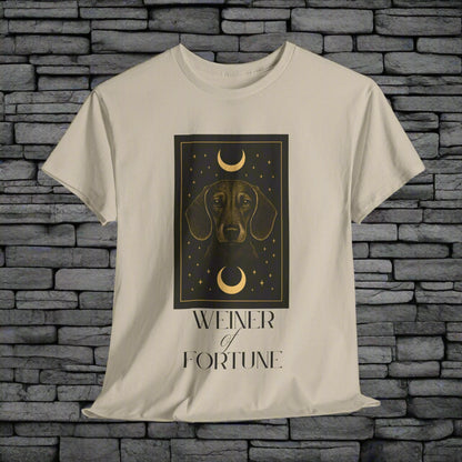 Dachshund shirt with Weiner of fortune in sand