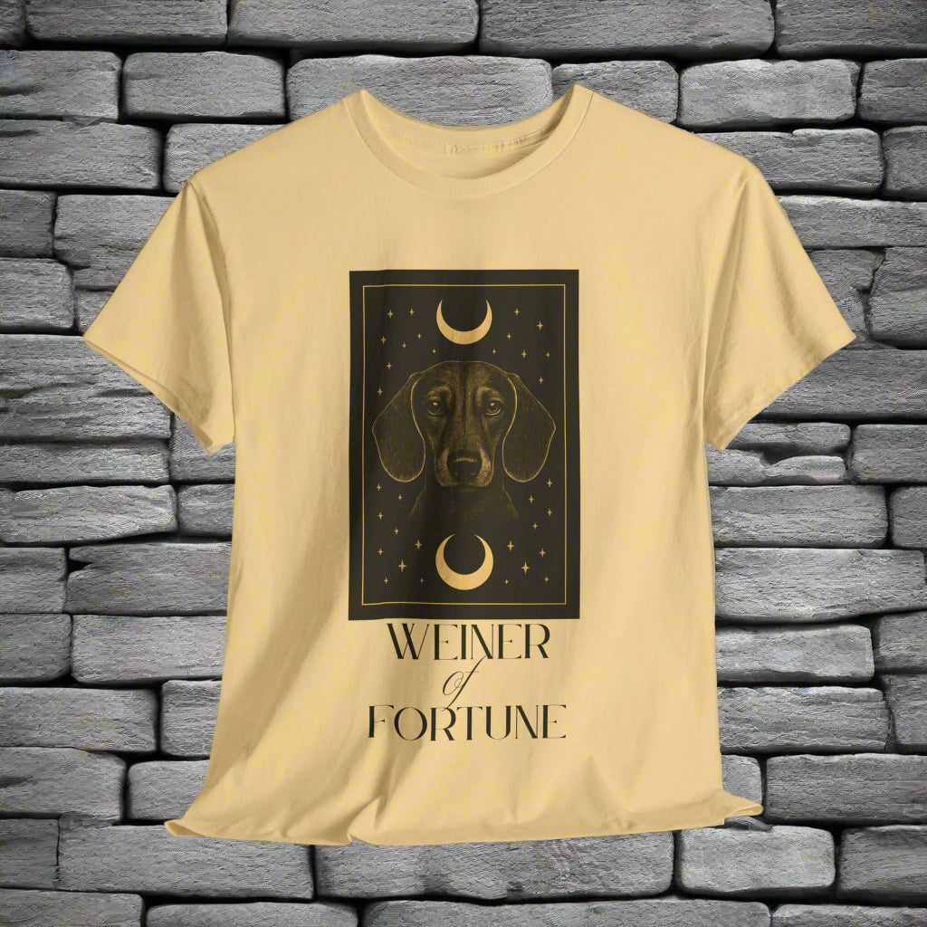 Dachshund shirt with Weiner of fortune in yellow haze