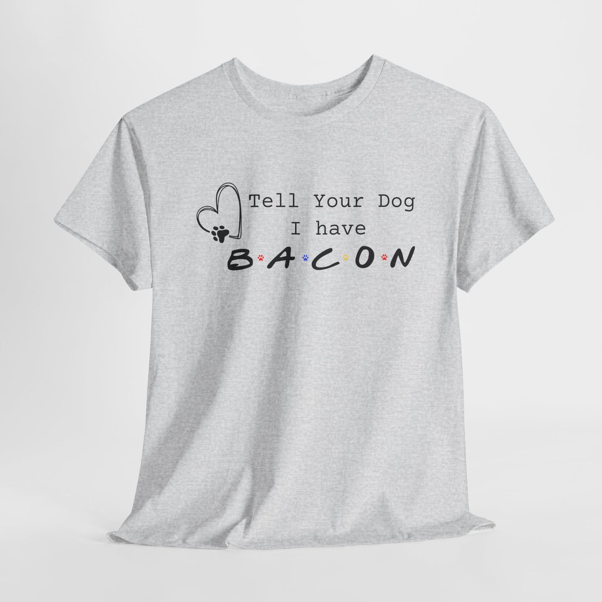 Ash t-shirt with humorous text design on a white background