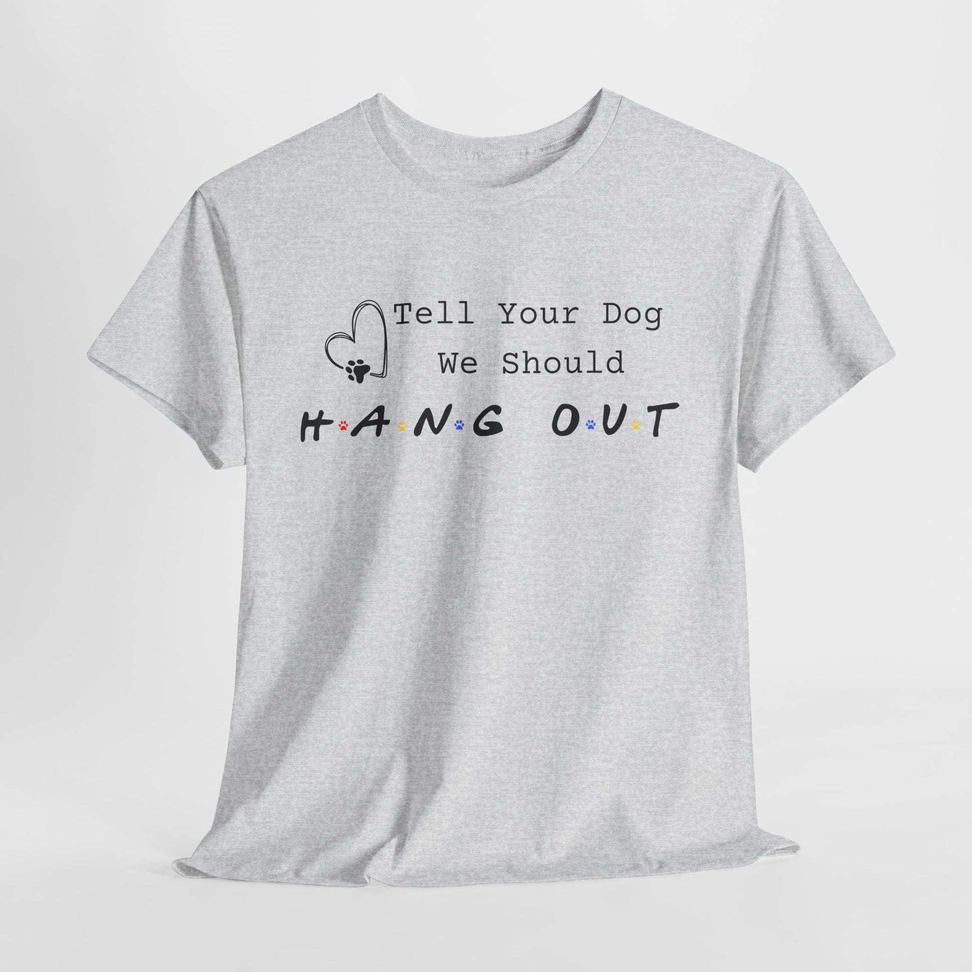 Ash t-shirt with humorous text design on a white background