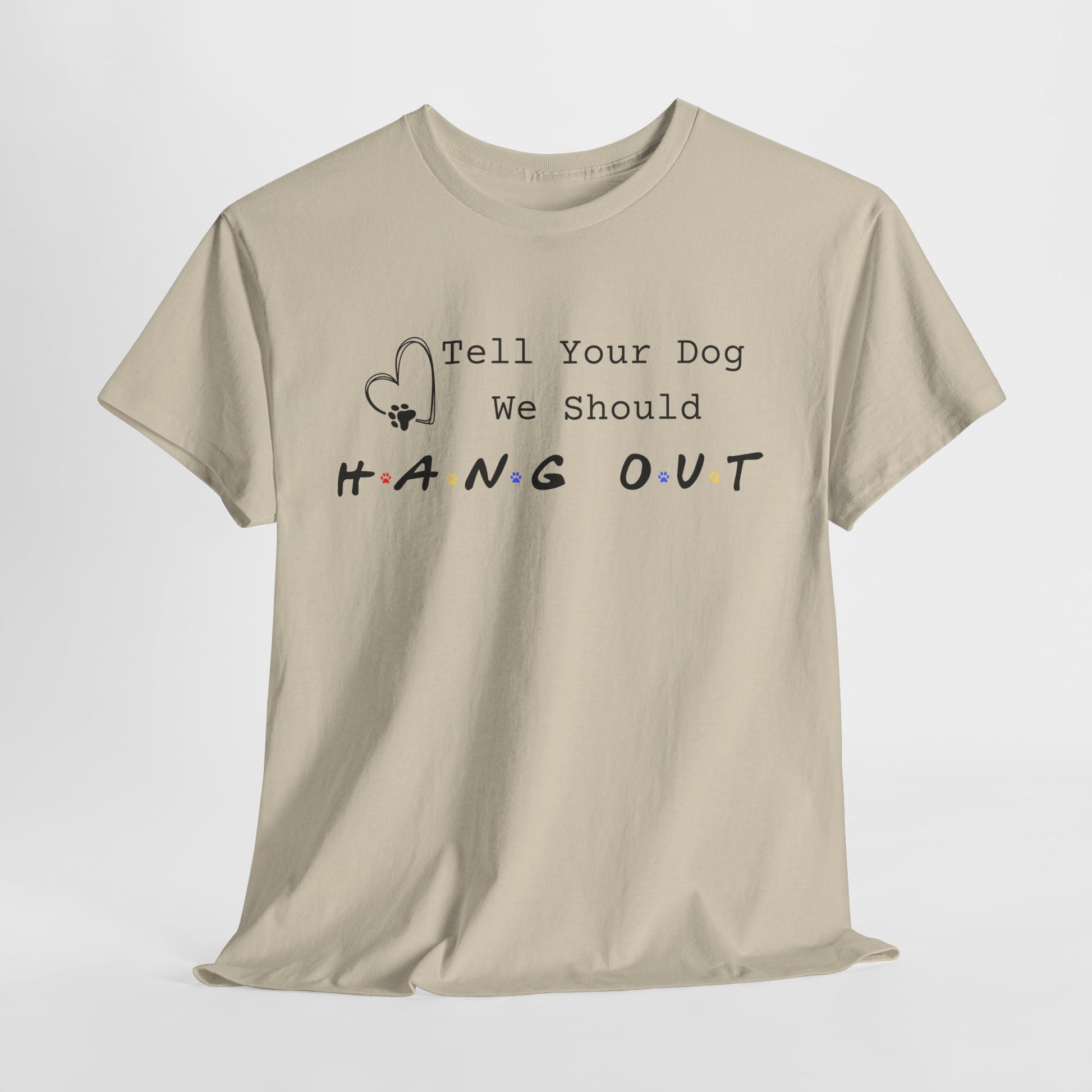 Sand t-shirt with humorous text design on a white background