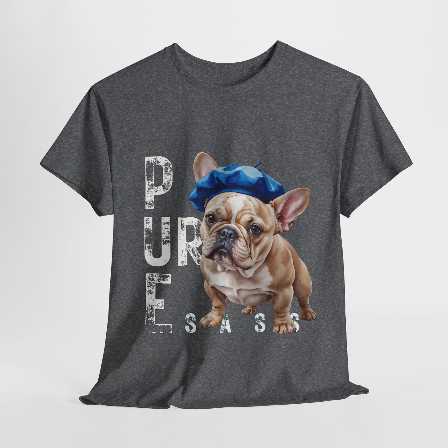 FRENCH BULLDOG SHIRT Pure Sass in graphite heather