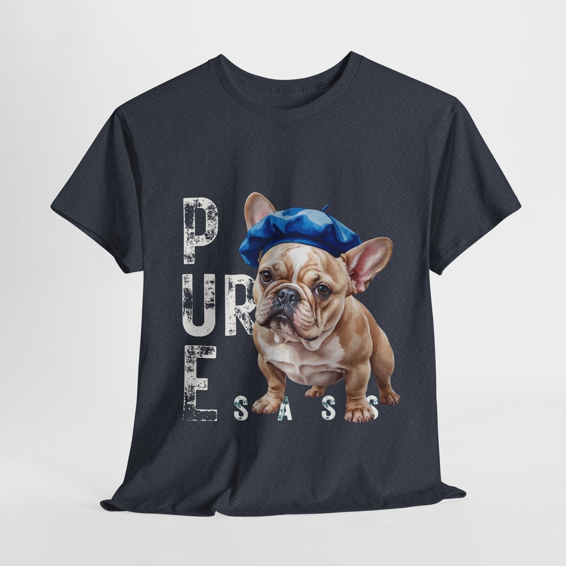 FRENCH BULLDOG SHIRT Pure Sass in heather navy
