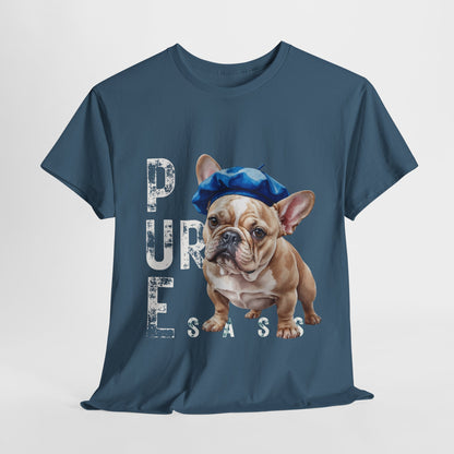FRENCH BULLDOG SHIRT Pure Sass in indigo blue