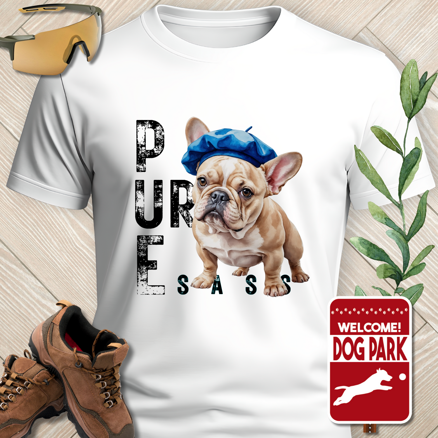 FRENCH BULLDOG SHIRT Pure Sass in white