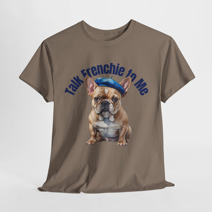 FRENCH BULLDOG SHIRT Talk Frenchie to Me in brown savana