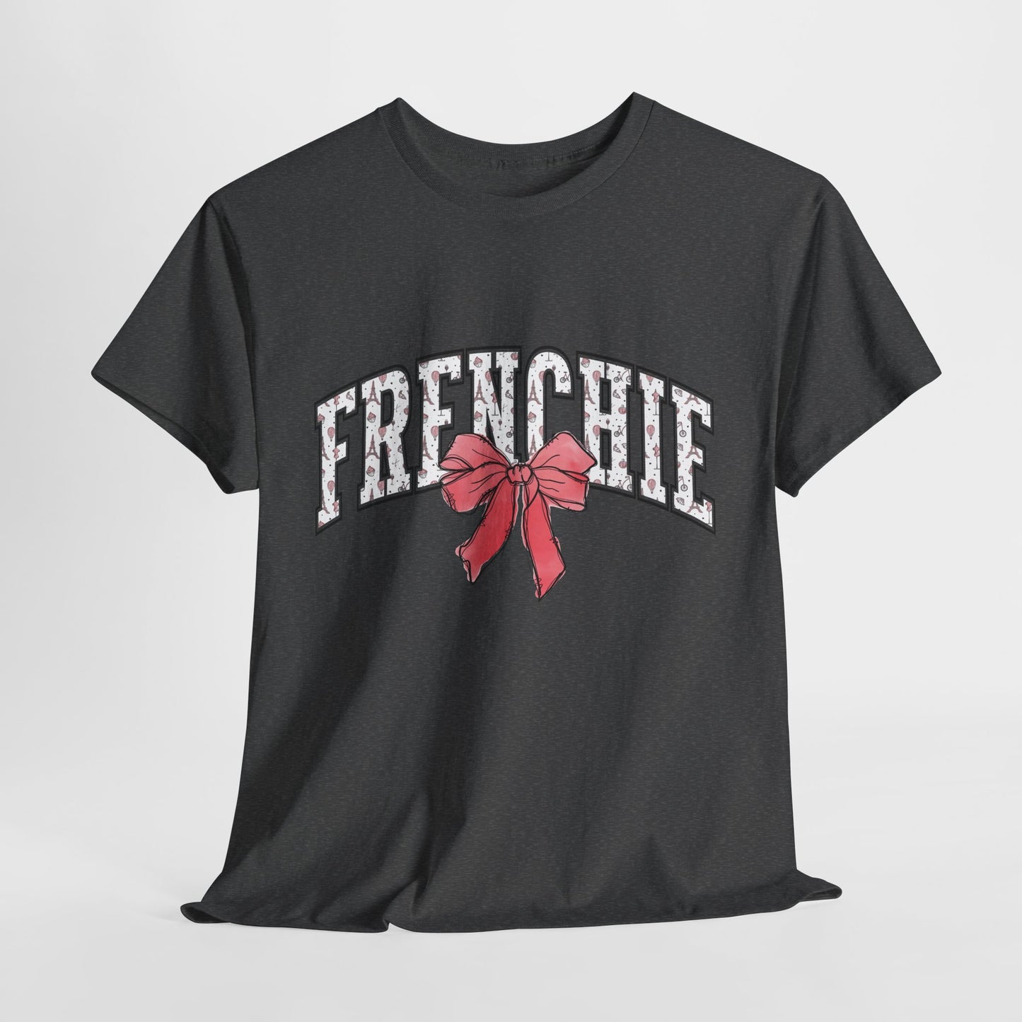 FRENCH BULLDOG SHIRT in Paris Theme in dark heather gray