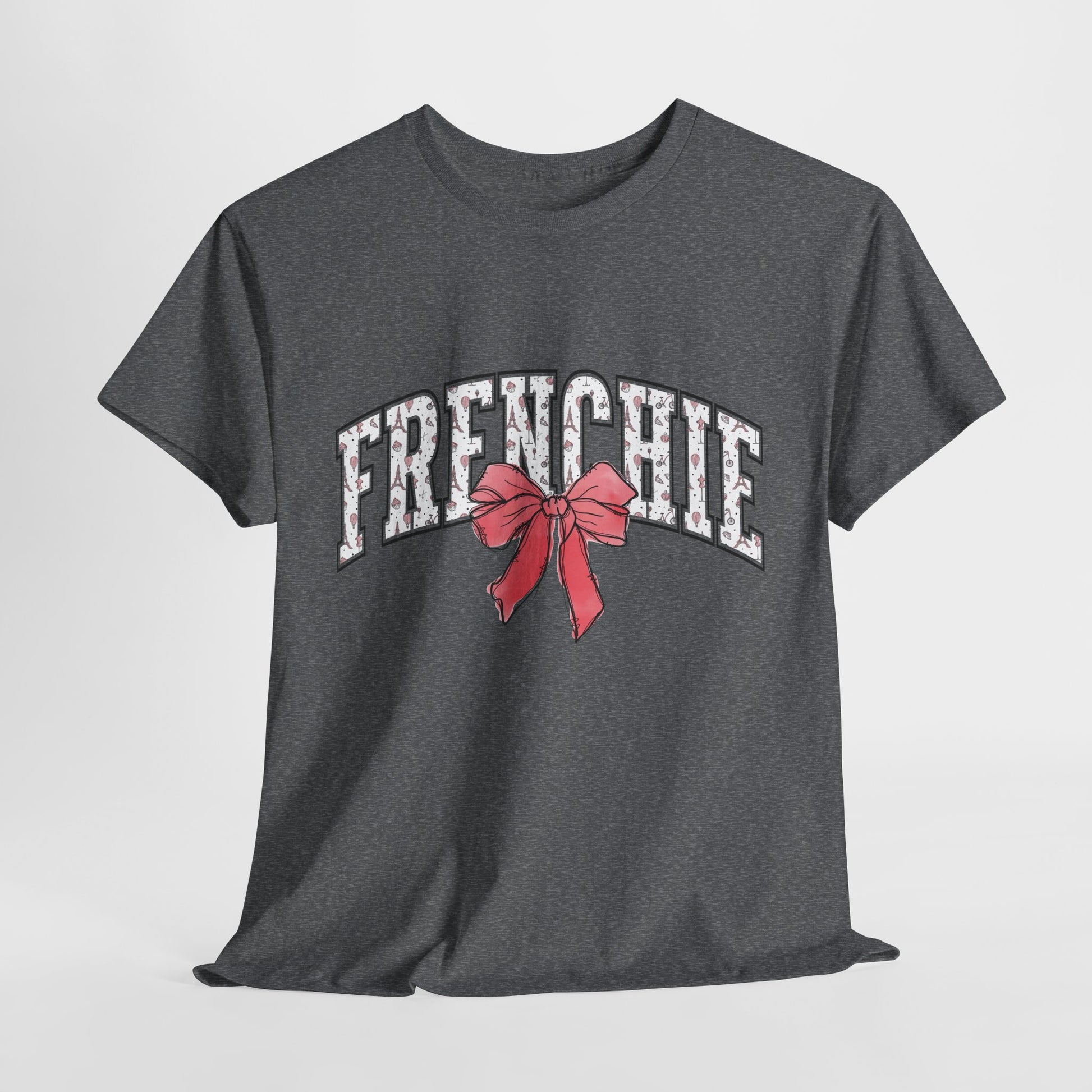 FRENCH BULLDOG SHIRT in Paris Theme in graphite heather
