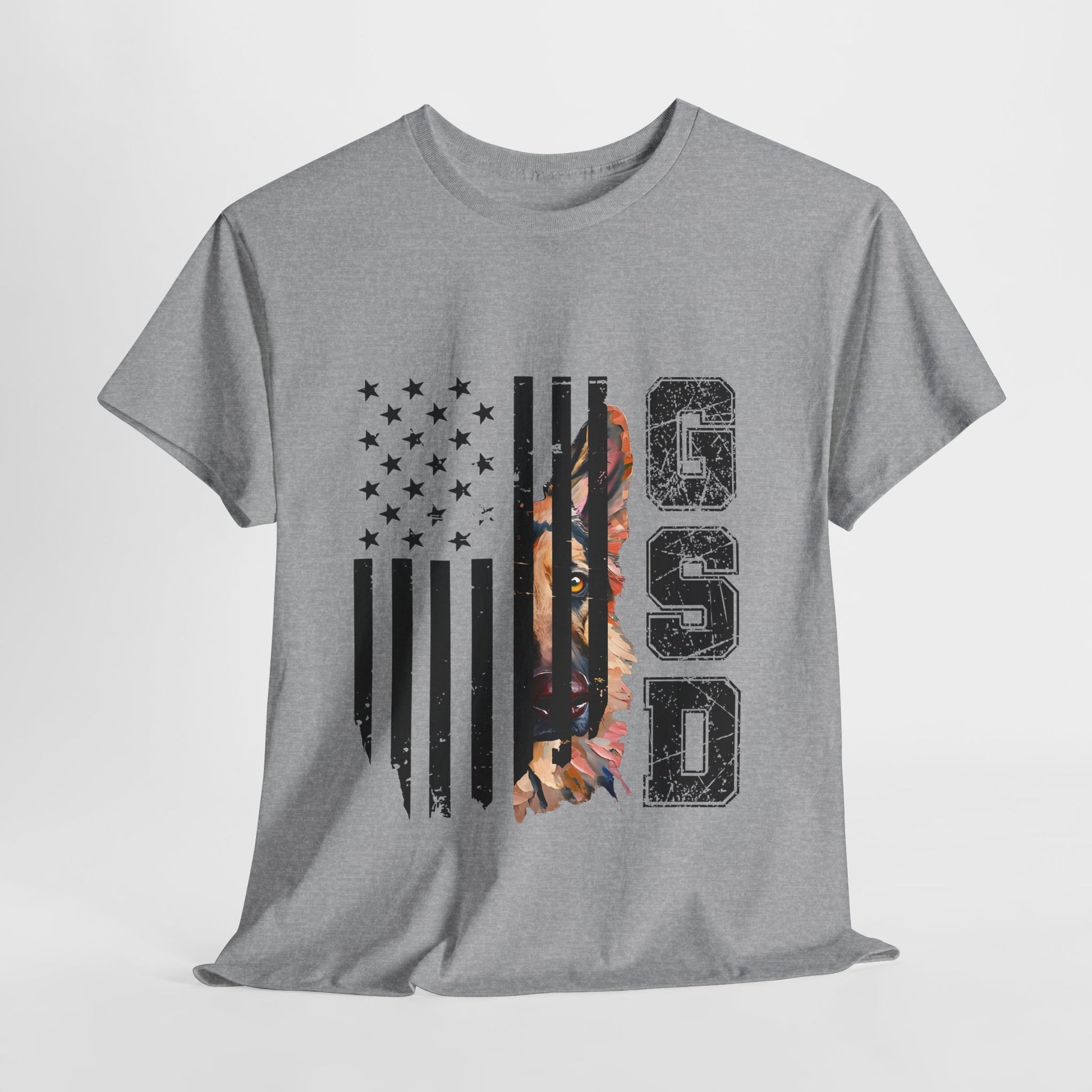 GSD T SHIRT PATRIOTIC USA Design in sport gray