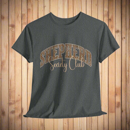 German Shepherd TShirt Leopard Print in graphite heather