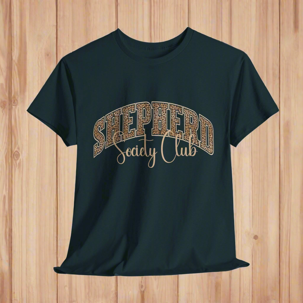 German Shepherd TShirt Leopard Print in midnight