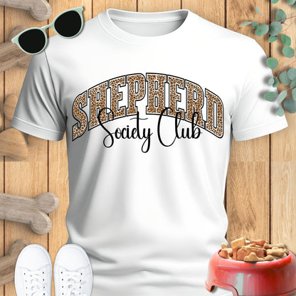 German Shepherd TShirt Leopard Print in white