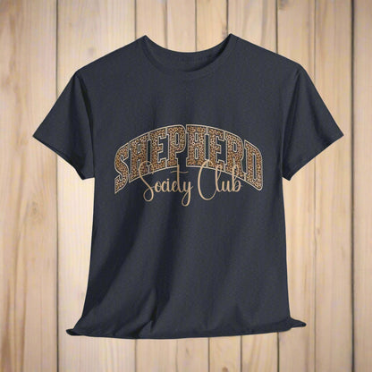 German Shepherd TShirt Leopard Print in heather navy