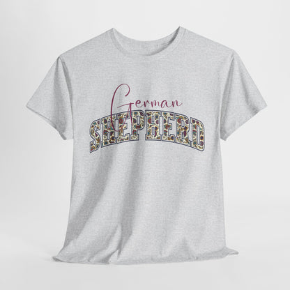 German shepherd tshirt in paisley design in ash