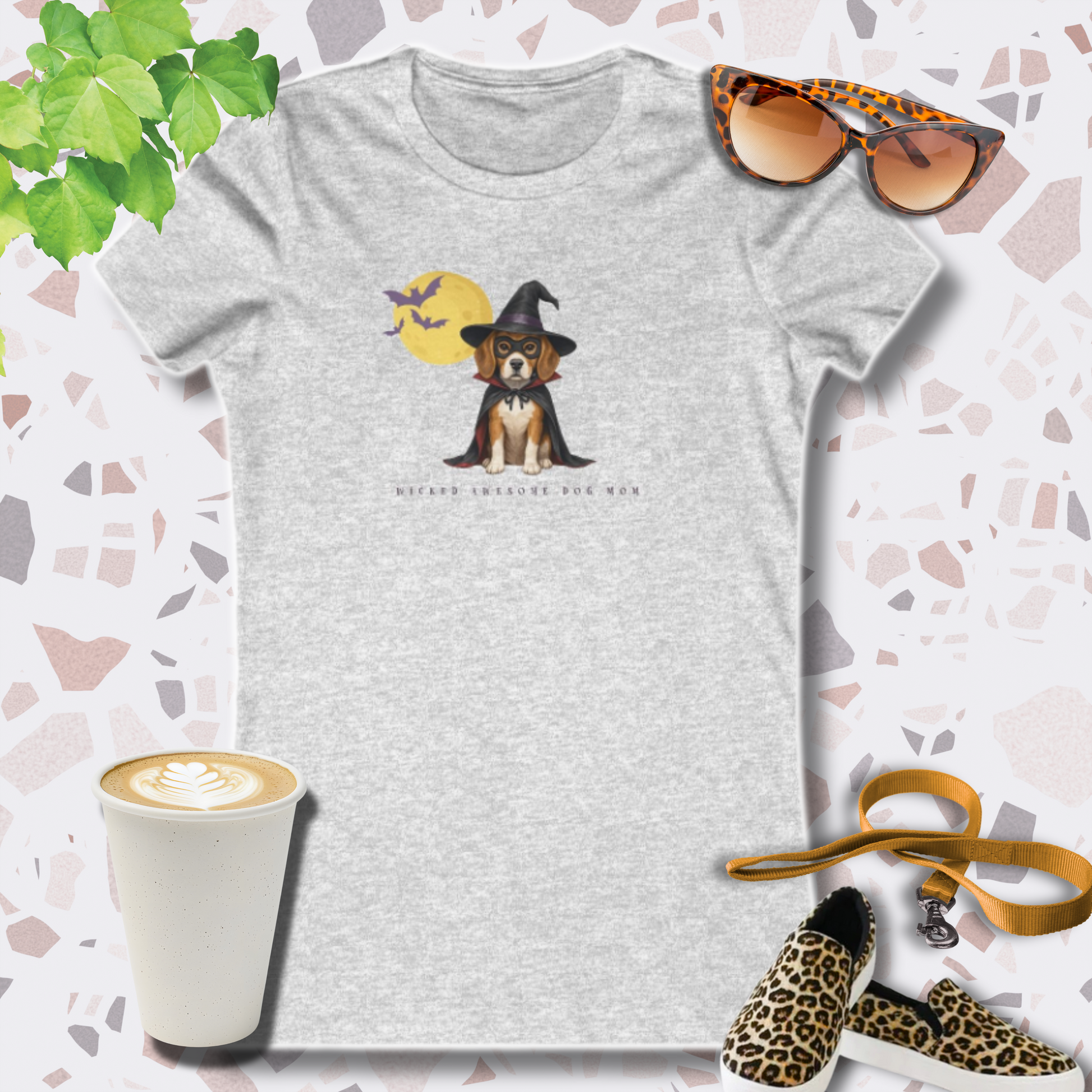 HALLOWEEN GRAPHIC TEES in DOG WITCH in athletic heather