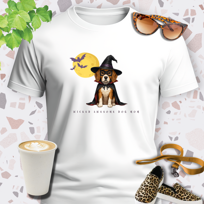 HALLOWEEN GRAPHIC TEES in DOG WITCH in white