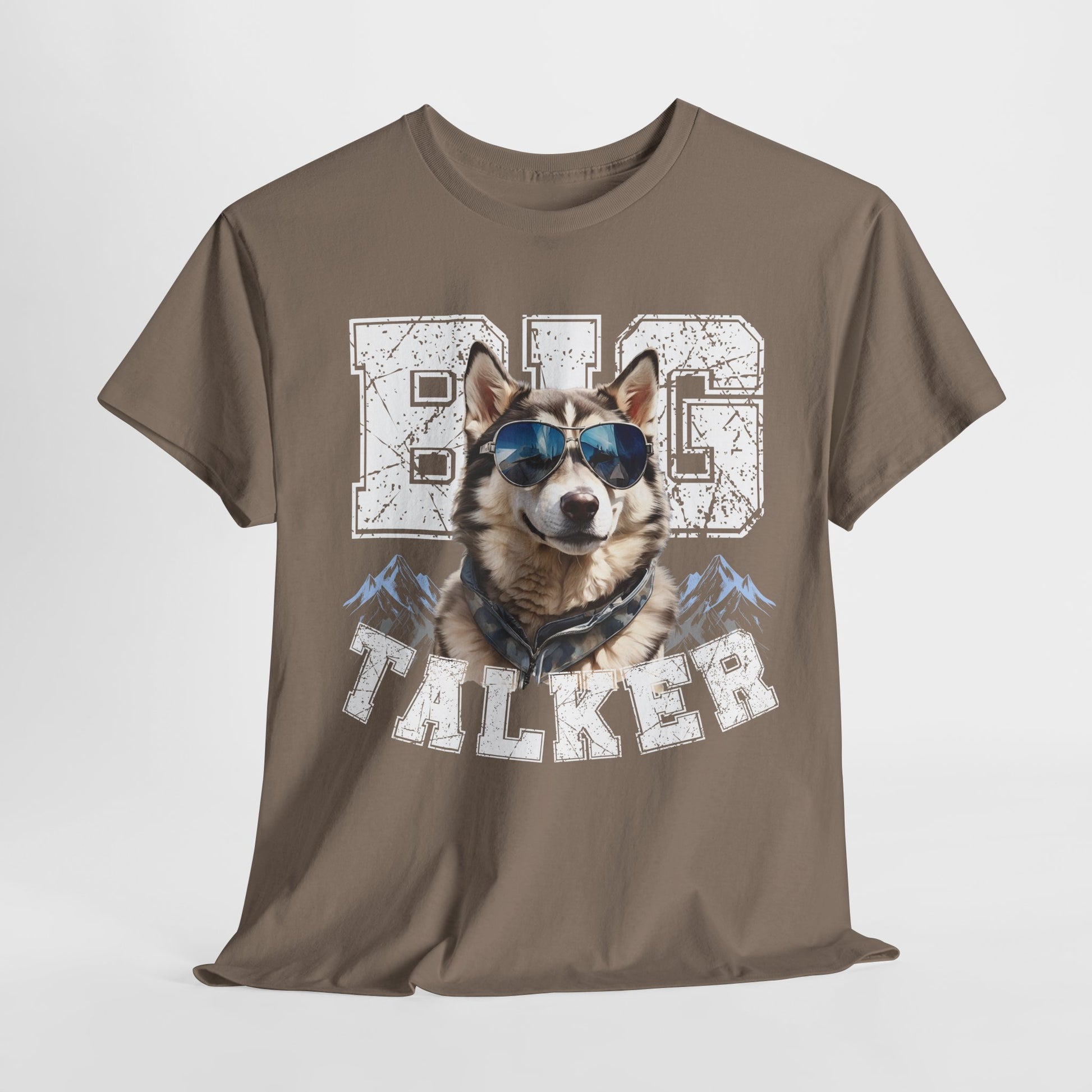 HUSKY DOG T SHIRT Big Talker in brown savana