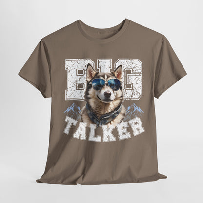 HUSKY DOG T SHIRT Big Talker in brown savana