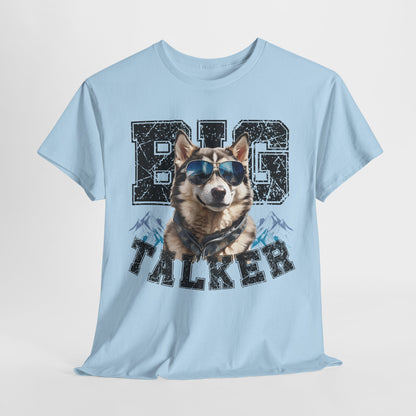 HUSKY DOG T SHIRT Big Talker in light blue