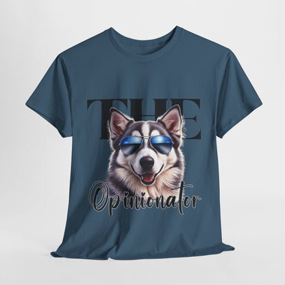HUSKY DOG T SHIRT The Opinionator in indigo blue