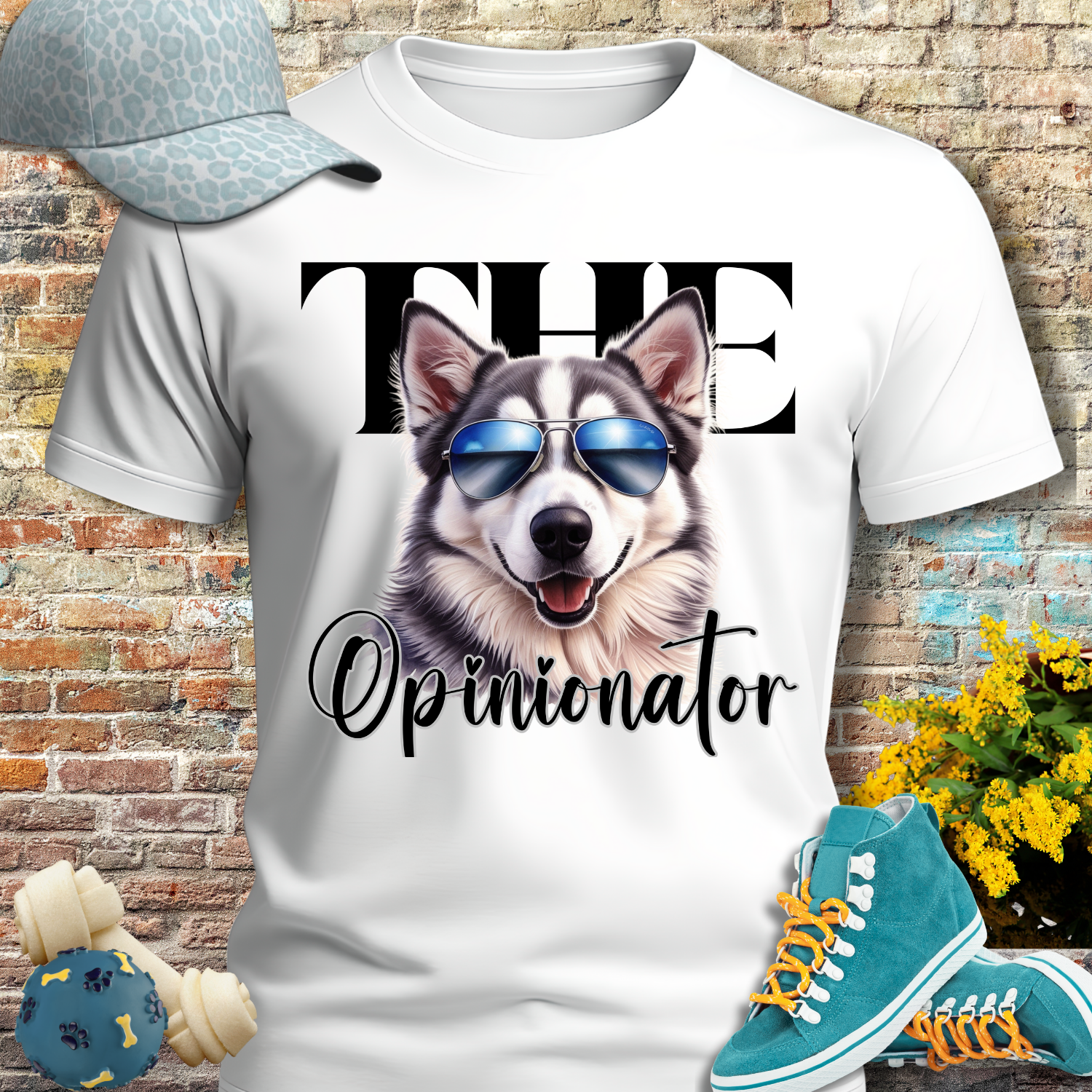 HUSKY DOG T SHIRT The Opinionator in white
