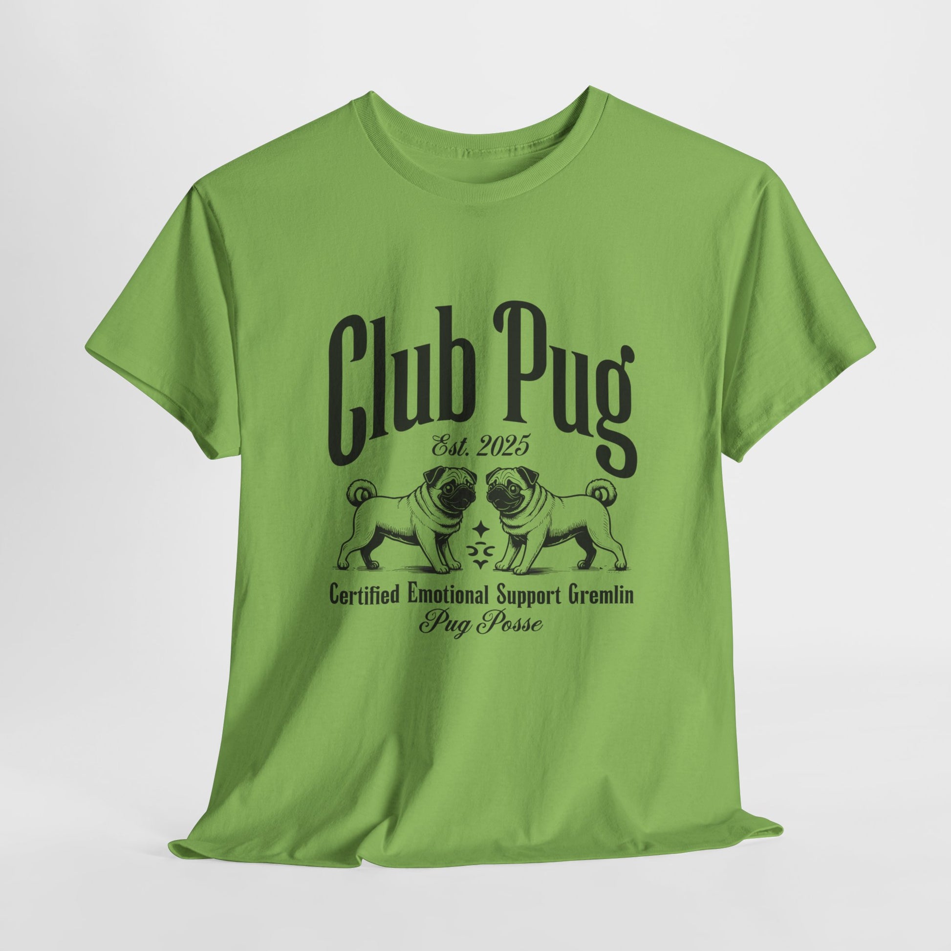 PUG LIFE SHIRT Club Pug Posse in lime