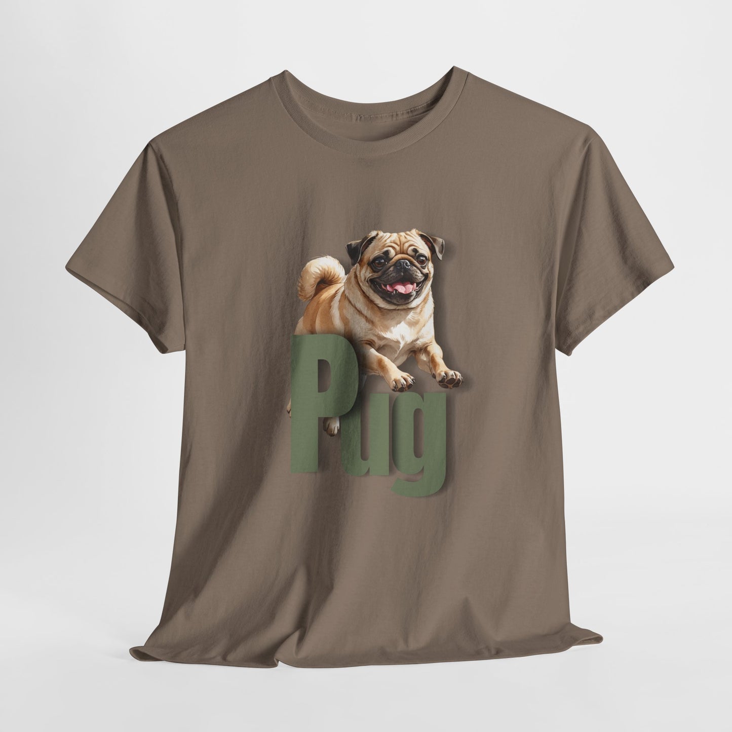 PUG LIFE SHIRT Fun Jumpin Pug in brown savana