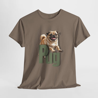 PUG LIFE SHIRT Fun Jumpin Pug in brown savana