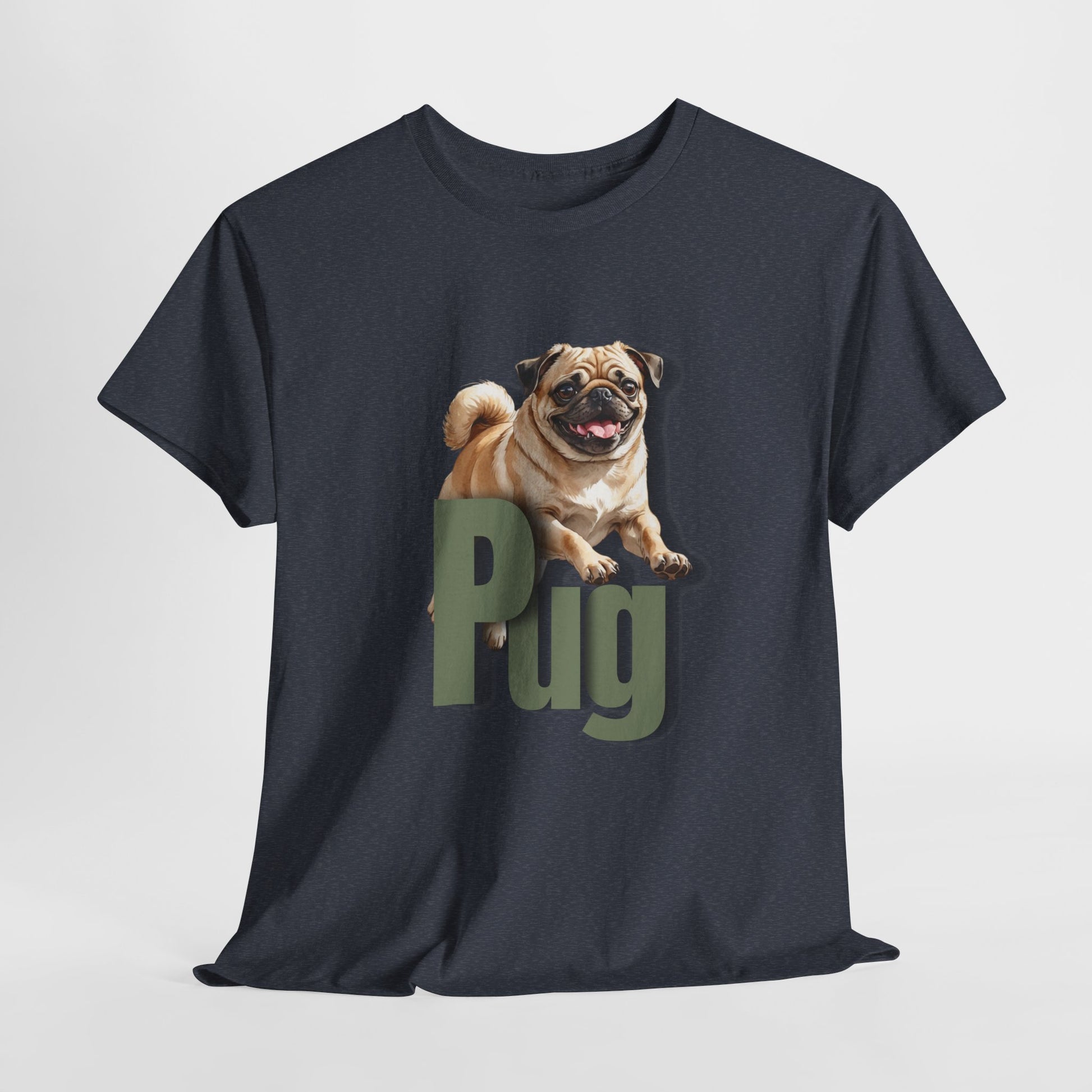 PUG LIFE SHIRT Fun Jumpin Pug in graphite heather