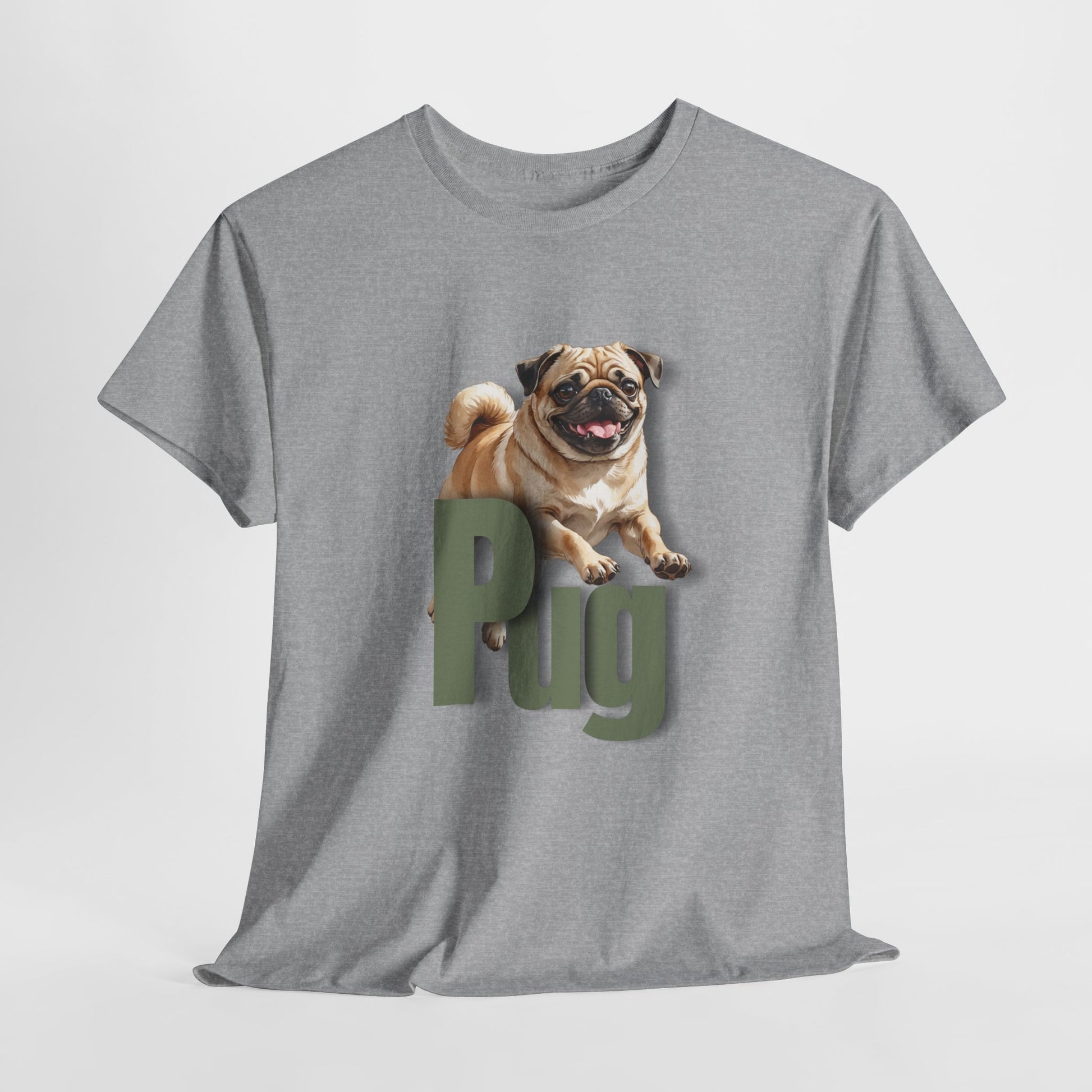 PUG LIFE SHIRT Fun Jumpin Pug in sport gray