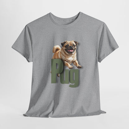 PUG LIFE SHIRT Fun Jumpin Pug in sport gray