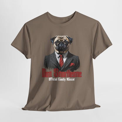 PUG TSHIRT Don Snortleone Mafia Graphic in Brown Savana