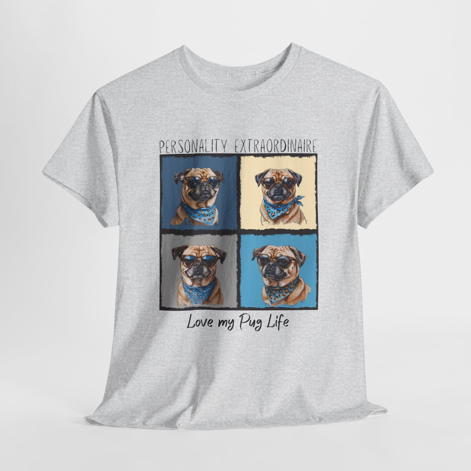 PUG TSHIRT PUG FACE SHIRT in ash