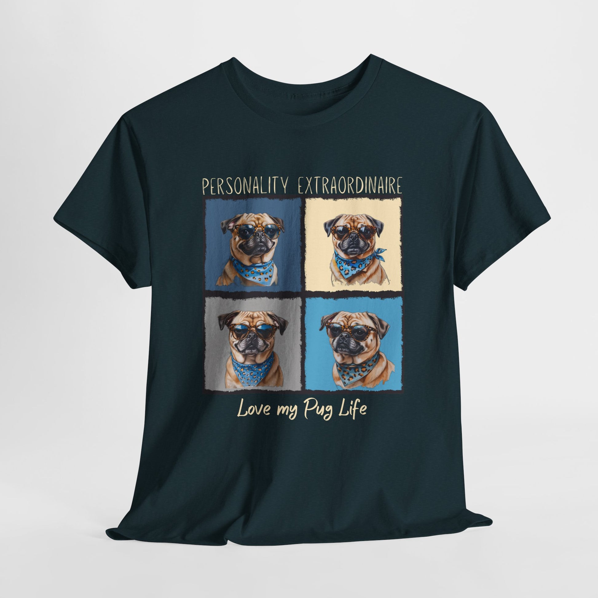 PUG TSHIRT PUG FACE SHIRT in midnight