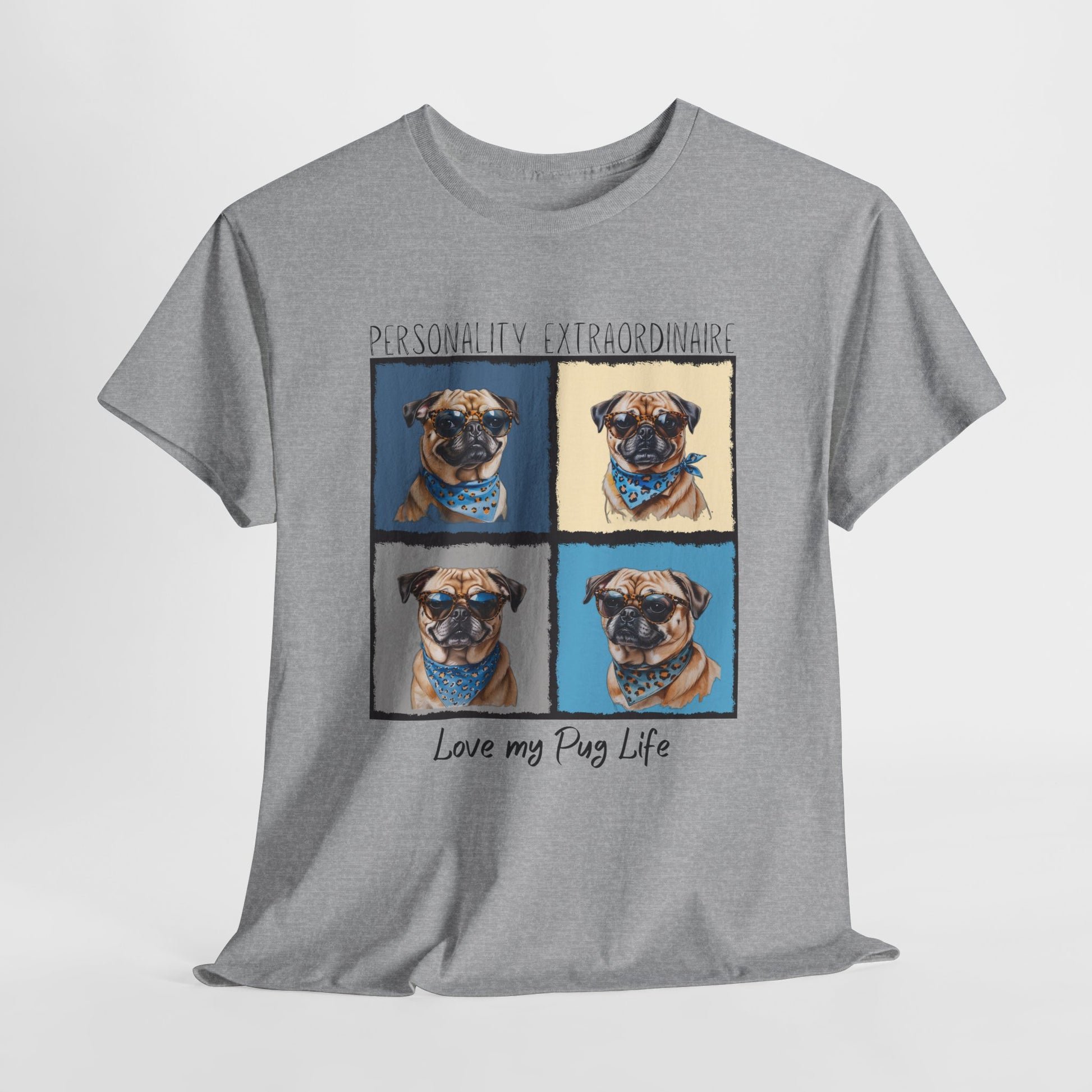 PUG TSHIRT PUG FACE SHIRT in sport gray