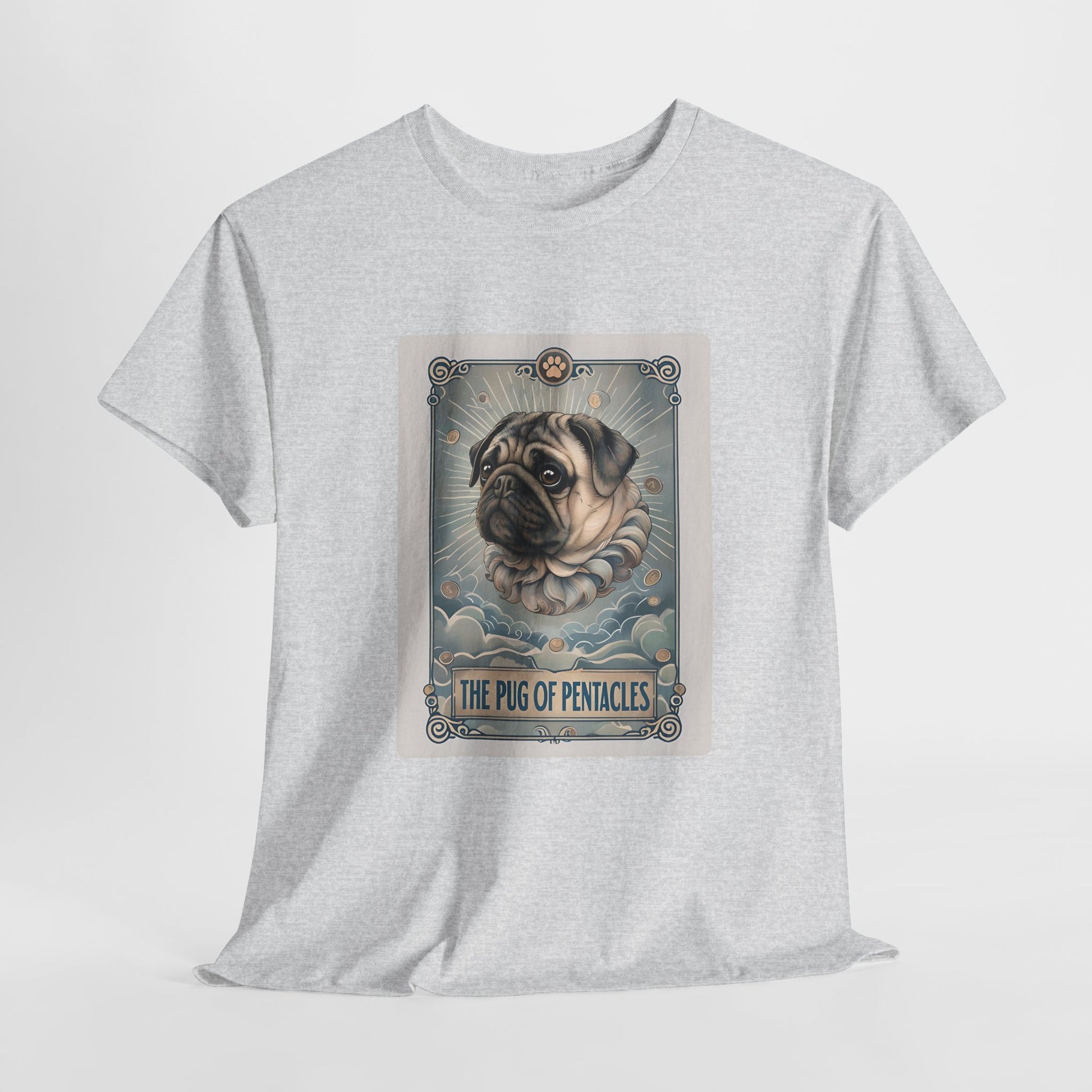 PUG TSHIRT PUG OF PENTACLES in ash
