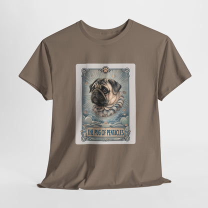 PUG TSHIRT PUG OF PENTACLES in brown savana