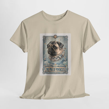 PUG TSHIRT PUG OF PENTACLES in sand