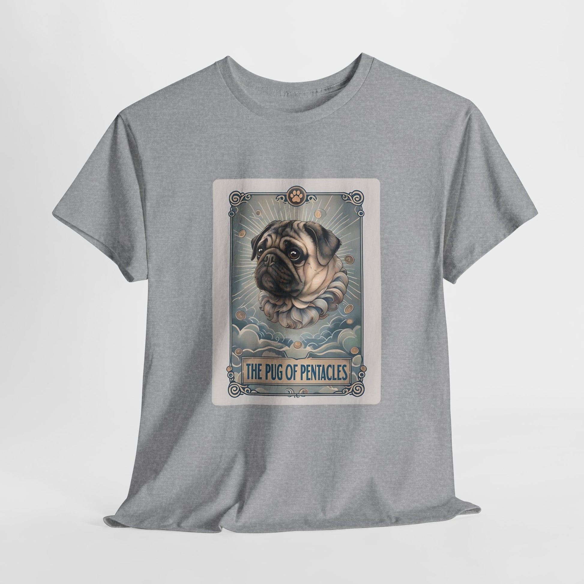 PUG TSHIRT PUG OF PENTACLES in sport gray