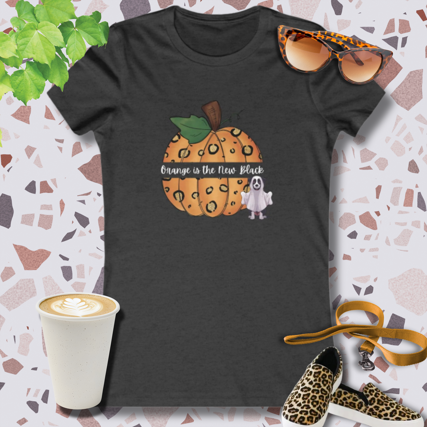 Pumpkin Halloween T Shirt Orange New Black in Dark Grey Heather