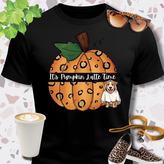 Pumpkin Shirts for Adults It's Pumpkin Latte Time in black