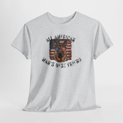 SHEPHERD DOGS SHIRT with Patriotic Dog Graphic in ash