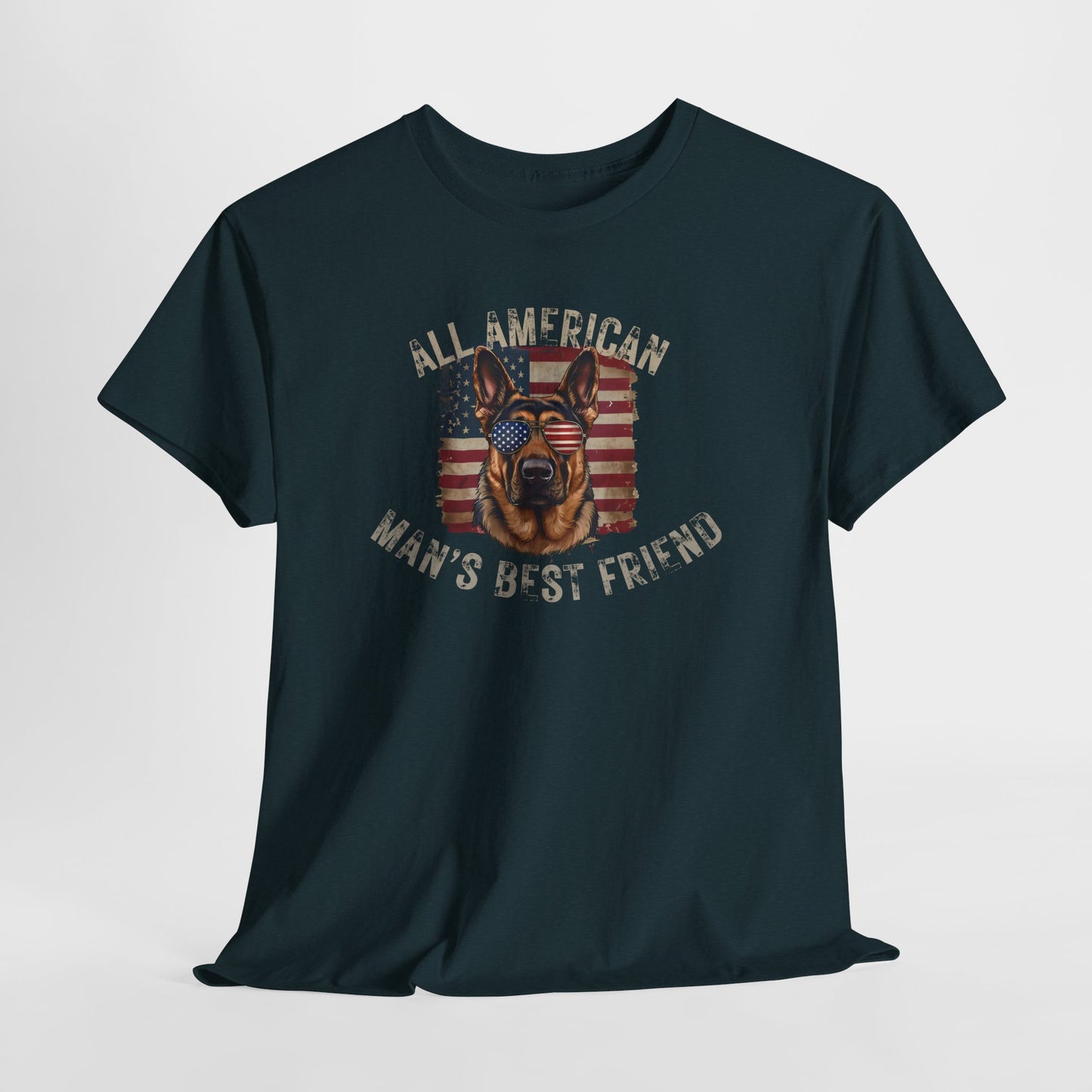 SHEPHERD DOGS SHIRT with Patriotic Dog Graphic in midnight