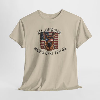 SHEPHERD DOGS SHIRT with Patriotic Dog Graphic in sand