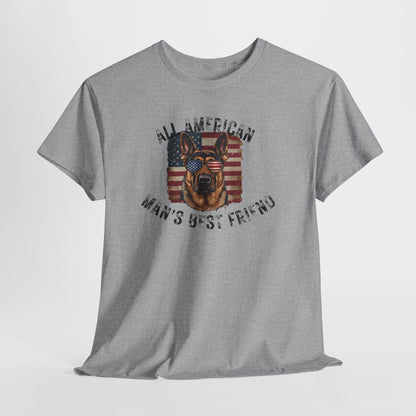 SHEPHERD DOGS SHIRT with Patriotic Dog Graphic in sport gray