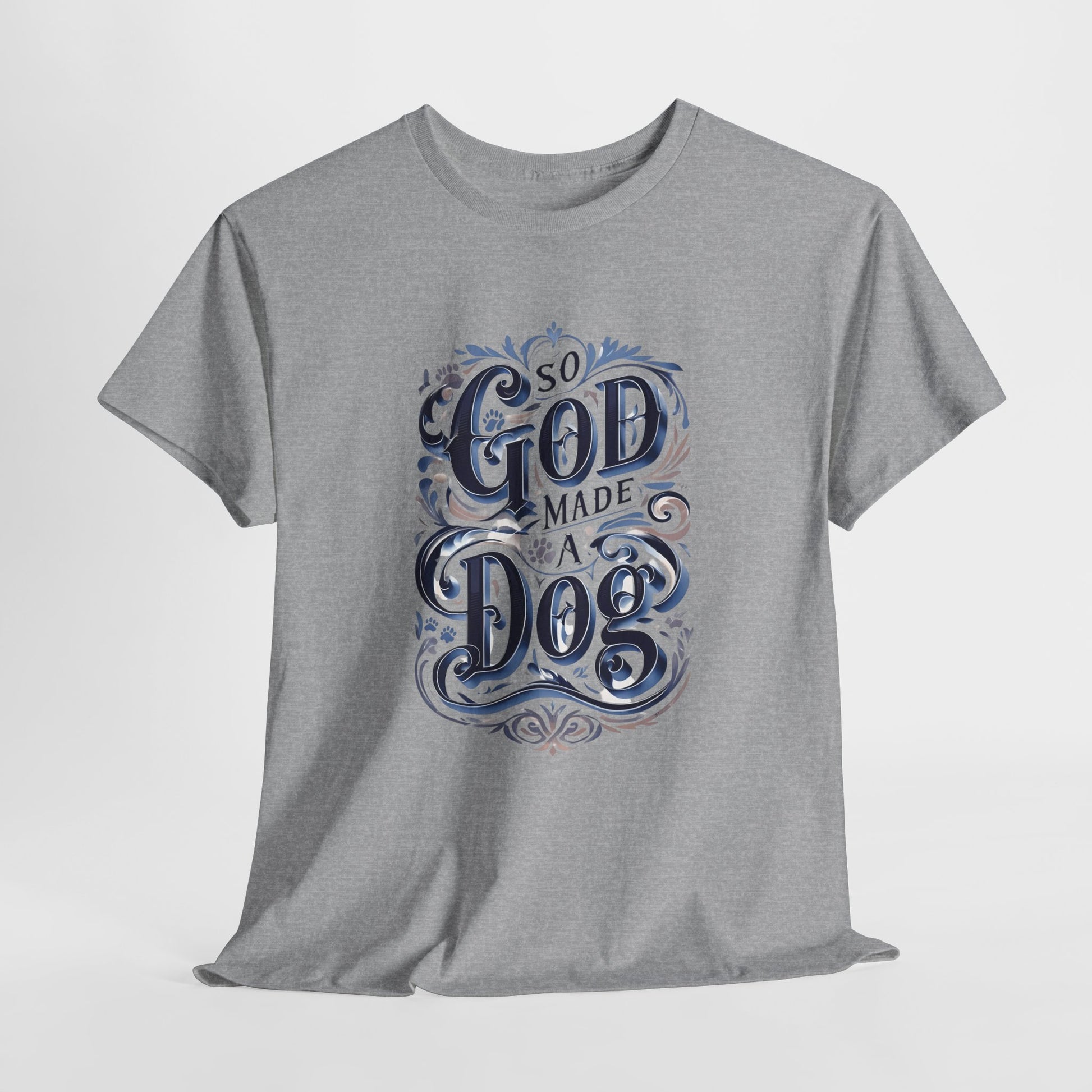Sports Gray t-shirt with decorative text design on a white background